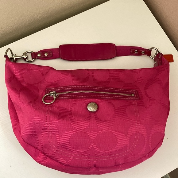 Pink and Orange Coach Bag Style F14873 - Picture 1 of 9